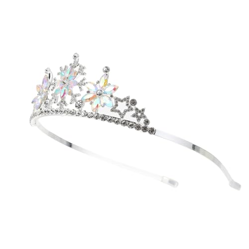 LRXIYODE Krone Haarschmuck Schneeflocken Design Silber Legierung Glänzend Party Stirnband für Geburtstagsfeier Festliche Kopfbedeckung Mädchen Chic Tiara Haarschmuck von LRXIYODE