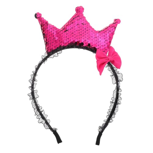 LRXIYODE Prinzessin Tiara Stirnband Mit Schleife Handgefertigter Haarschmuck Für Damen Und Mädchen Weiches Spitzen-haarband Für Valentinstag Hochzeit Und Party von LRXIYODE
