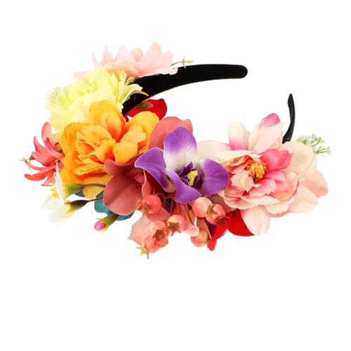 LRXIYODE Künstliches Blumen Haarband mit Verstellbarem Band Eleganter Blumenkranz für Damen und Mädchen Stilvolles Haarschmuck Accessoire für Hochzeit Party Fotoshootings von LRXIYODE