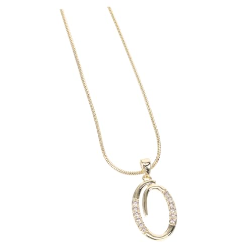 LRXIYODE Kupfer Halskette mit Buchstaben O Anhänger Zirkonia Verziert Modischer Schmuck für Frauen Teen Mädchen Elegant Rostfrei Personalisierte Buchstaben Kette Geschenkidee von LRXIYODE