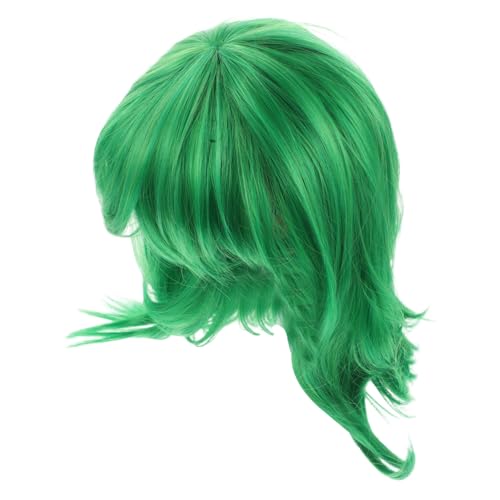 LRXIYODE Kurze Grüner Bob Cosplay Perücke Mit Schickem Schal Für Party Halloween Karneval Verstellbar Niedlich Und Detailgetreu von LRXIYODE