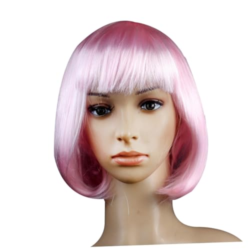 LRXIYODE Kurzhaar Bob Perücke Damen Cosplay Kostüm Perücke mit Fransen für Party Fasching und Halloween Modisch Natürlich Wirkend Geeignet für Erwachsene LRXIYODE Kurzhaar Bob Perücke Damen Cosplay Kostüm Perücke mit Fransen für Party Fasching und Halloween Modisch Natürlich Wirkend Geeignet für Erwachsene von LRXIYODE