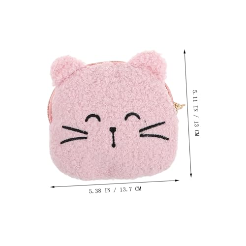 LRXIYODE Kuschelweiche Plüsch Umhängetasche für Mädchen Niedliche Katzenform Funktionale Münzgeldbörse Verstellbarer Schulterriemen für Kleine Mädchen Vielseitig für Schule und Freizeit von LRXIYODE
