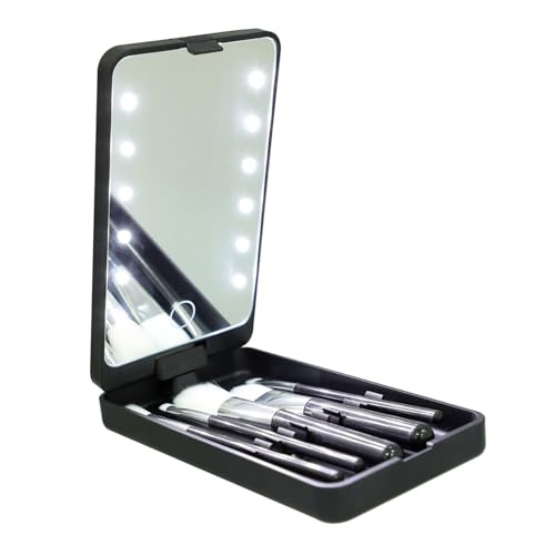 LRXIYODE LED Eyelash Box mit Integriertem Schminkspiegel und Beleuchtung Tragbarer Wimpernhalter Multifunktionale Reise organizer Kosmetiktasche für Präzises Make up und von LRXIYODE