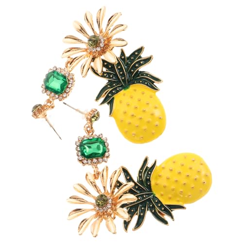 LRXIYODE Lange Legierung Ohrringe Damen Ananas Ohrstecker mit Quaste Baumelnde Ohrhänger Leichtes Schmuckzubehör für Frauen und Mädchen von LRXIYODE