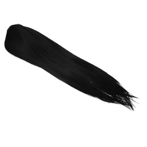 LRXIYODE Lange Schwarze Synthetische Glattsträhnen Perücke Mittlerer Scheitel Damen Cosplay Party Alltags Perücke mit Vollem Kopf für Natürliches Aussehen und Einfache Anwendung von LRXIYODE