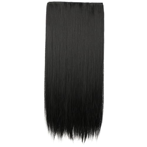 LRXIYODE Langhaar Clip In Haarverlängerung aus Hitzebeständigem Synthetischem Hochtemperatursatin Natürlich Aussehendes Langes Glattes Haarteil Wiederverwendbar und Komfortabel für Frauen von LRXIYODE