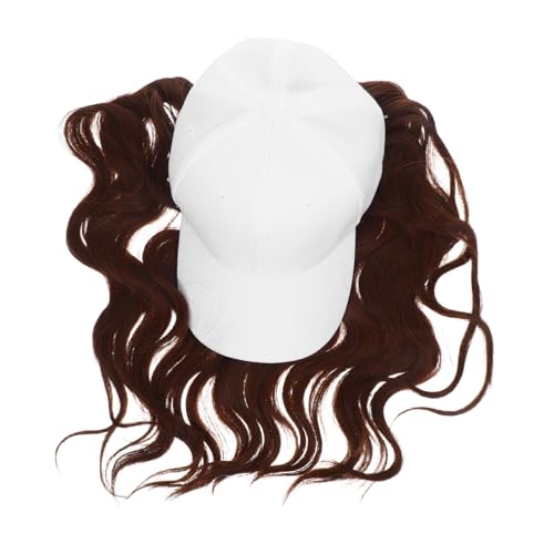 LRXIYODE Langhaar-perücke mit Locken Weiße Baseballkappe mit Synthetischer Haarverlängerung Natürlich Wirkende Damen-perücke Modische Lang Gelockte Mütze für Outdoor und Alltag LRXIYODE Langhaar-perücke mit Locken Weiße Baseballkappe mit Synthetischer Haarverlängerung Natürlich Wirkende Damen-perücke Modische Lang Gelockte Mütze für Outdoor und Alltag von LRXIYODE