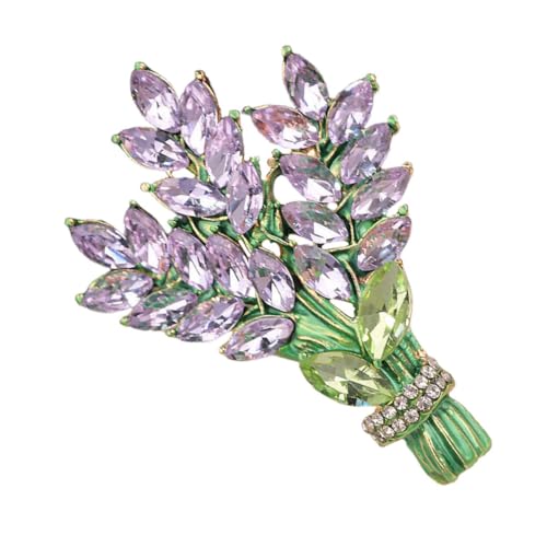 LRXIYODE Lavendel Blumenbrosche aus Hochwertiger Metalllegierung Elegante Anstecknadel für Damen Dekorativer Vintage blumenstrauß Lapel Pin für Kleidung Hüte Schals und Festliche Anlässe von LRXIYODE