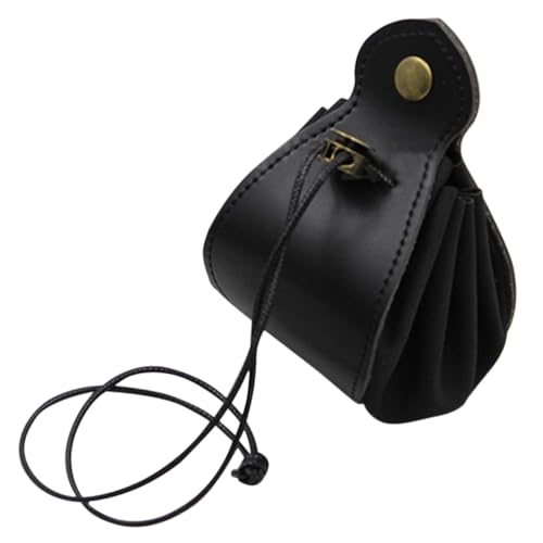 LRXIYODE Leder Würfelbeutel mit Zugverschluss Tragbarer Würfel Organizer für Brettspiele Weicher Kratzfester Aufbewahrungsbeutel Geeignet für Reisen Freizeit und Büro Schwarz von LRXIYODE