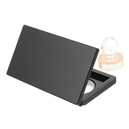 LRXIYODE Leere Rechteckige Lidschatten Palette mit Runden Aluminium Pfännchen Schwarz Make Up Langlebig Tragbar Wiederverwendbar für DIY Lidschatten Concealer Kosmetik Aufbewahrung von LRXIYODE