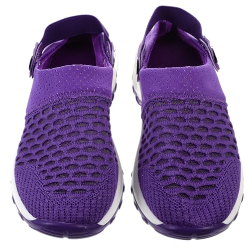 LRXIYODE Leichte Atmungsaktive Mesh Sandalen Damen rutschfest Halboffene Casual Sommerschuhe mit Luftkissen Angenehm für Reisen und Alltag Modisch und Praktisch von LRXIYODE