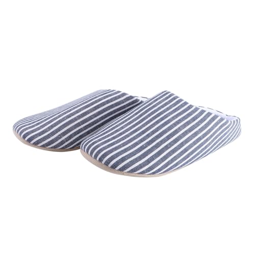 LRXIYODE Leichte Gestreifte Hausschuhe Xl Japanischer Stil Flauschig Warme Baumwoll Pantoffeln Weiche Rutschfeste Innenschuhe für Damen und Herren Geeignet für Herbst und Winter von LRXIYODE