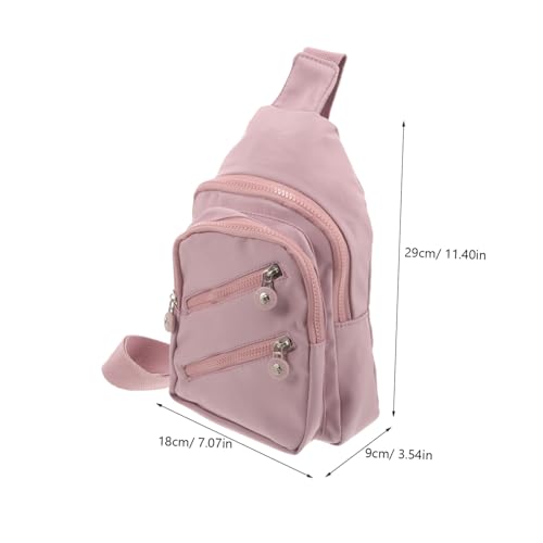 LRXIYODE Leichte Kleine Nylon Brusttasche Damen Tragbare Crossbody Bag mit Modischem Mehrlagigem Design Vielseitig für Reisen und Alltag Komfortabel und Robust Praktische für Handy und von LRXIYODE