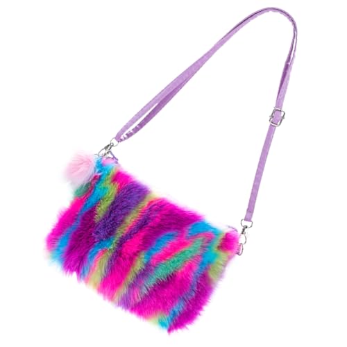 LRXIYODE Leichter Plüsch Umhängetasche für Mädchen Tragbare Schultertasche mit Verstellbarem Gurt Süßes Design für Kindergarten Handy und Kleine Gegenstände von LRXIYODE