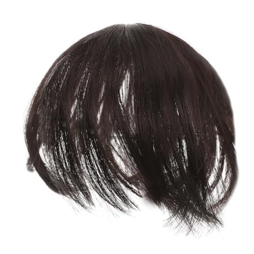 LRXIYODE Leichtes Haarteil Topper mit Clip Dünnes Echthaar Haarstück für Frauen Unsichtbare Haarverlängerung Abdeckend für Weiße Haare Modischer Kurzhaar volumenboost Angenehm zu Tragen von LRXIYODE