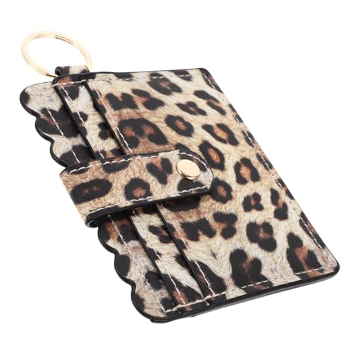 LRXIYODE Leopard Muster Geldbörse Damen Klein PU Portemonnaie mit Kartenfächern und Schlüsselring Kleines Kreditkartenetui für Reisen und Alltag von LRXIYODE