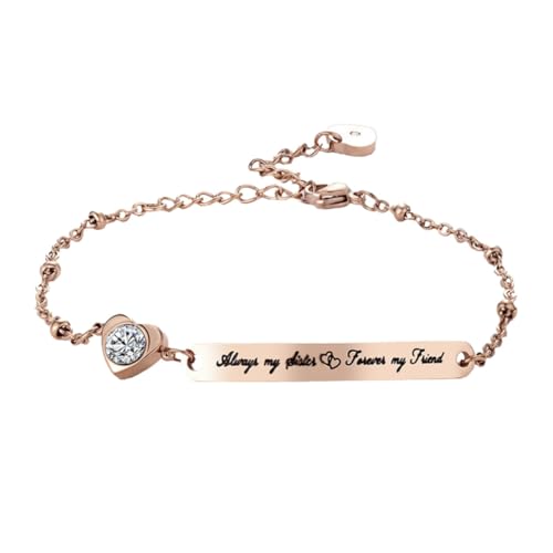LRXIYODE Lettering Armband Damen Roségold Kette Einfaches Design Leicht Tragbar Schmuck für Freundin Alltag Party von LRXIYODE