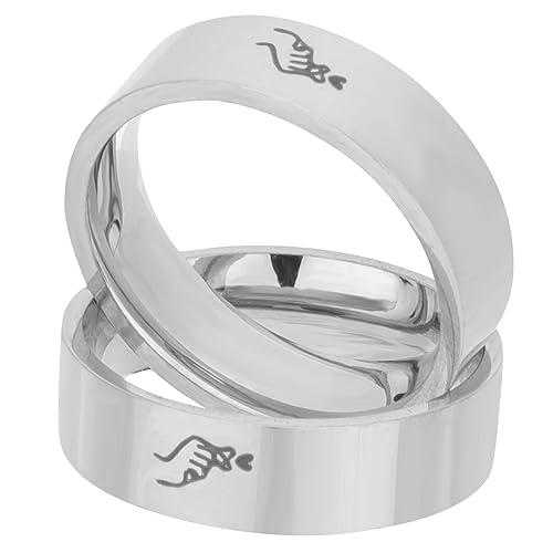 LRXIYODE Liebesherz-bandringe Aus Edelstahl Passende Ringe Für Paare Modisch Und Romantisch Verlobungsringe Mit Anlaufschutz von LRXIYODE