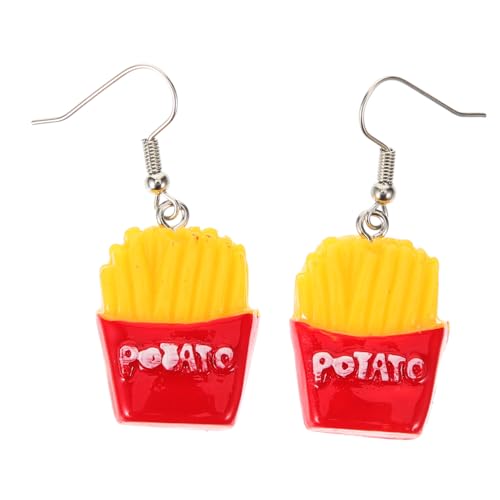 LRXIYODE Lustige Ohrstecker in Pommes Frites Form Handgefertigte Resin Ohrringe Ohrschmuck für Damen Originelle Ear Ornaments für Alltag Fotos und Geschenke von LRXIYODE