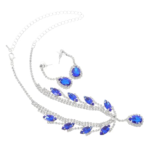LRXIYODE Luxuriöses Strass-schmuckset mit Funkelnder Glitzer-halskette und Tropfen-ohrhängern Elegantes Brautschmuck-set für Hochzeit Party Brautdusche und Festliche Anlässe von LRXIYODE