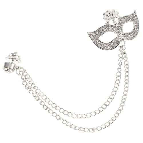 LRXIYODE Masken Brosche mit Ketten Design Vielseitige Anstecknadel für Kleidung Stilvolle Corsage für Damen Brustnadel Passender Schmuck für Jacken und Kleider von LRXIYODE