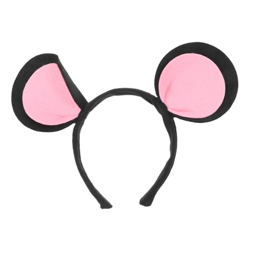LRXIYODE Mausohren Haarreif aus Weichem Filz Bequemes Cosplay Stirnband für Party Bühnenauftritte und Kostümzubehör Vielseitiges Schwarzes Mäuseohren Accessoire für Erwachsene von LRXIYODE