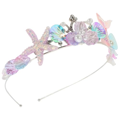 LRXIYODE Meerjungfrau Haarreif mit Muschel und Strass Design Haarschmuck Accessoire für Damen und Mädchen Geeignet für Halloween Karneval Partys und Kostümveranstaltungen von LRXIYODE