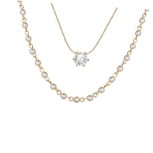 LRXIYODE Mehrlagige Perlenkette für Damen Vintage Anhänger Halskette mit Kreativem Design für Besondere Anlässe und Täglichen Gebrauch von LRXIYODE