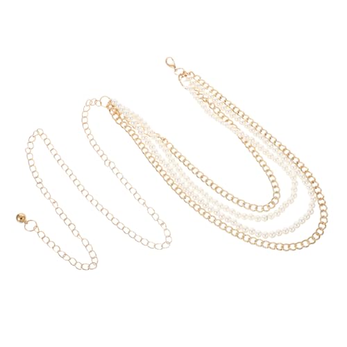 LRXIYODE Mehrlagige Taillenkette Damen Perlen Metallgürtel Handgefertigt Modischer Ketten Gürtel für Kleider Jeans Sommer Accessoire von LRXIYODE