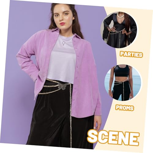 LRXIYODE Mehrlagige Taillenkette Damen Schmetterling Bauchkette aus Robustem Metall Verstellbarer Körperkettengürtel für Strandparty Hochzeit und Alltag Langlebiger Modischer Kettengürtel von LRXIYODE