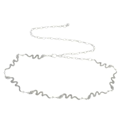 LRXIYODE Metal Waist Chain Damen Bauchkette mit Vintage Schlangenverschluss Körperkette Metall Eleganter Taillenschmuck für Freizeit und Party von LRXIYODE