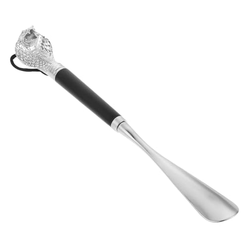 LRXIYODE Metall Schuhlöffel mit Langem Griff Langlebiger Schuhanzieher mit Innovativem Schlangenkopf für Herren Damen Erleichtert Schuhanziehen und Schützt Schuhe vor Kratzern von LRXIYODE