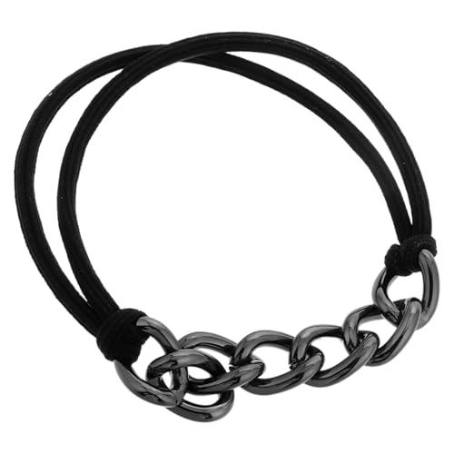 LRXIYODE Metallkettenglied Haargummi Geflochtenes Elastisches Armband für Frauen Schonend zu Dickem Lockigem Haar Vielseitig und Langlebig für Alltag und Besondere Anlässe von LRXIYODE