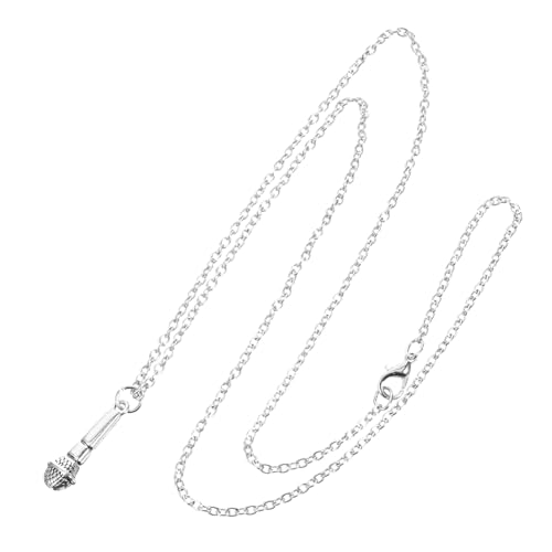 LRXIYODE Microphone Anhänger Halskette Damen Modische Metall Halskette mit Zierlicher Kette Vielseitiger Schmuck für Frauen Kreatives Design für Alltag und Urlaub Langlebiges Material von LRXIYODE