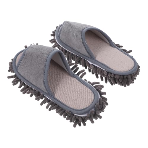 LRXIYODE Mikrofaser Wischmopp Hausschuhe Saugstarke Bodenschuhe Rutschfest Staubfänger Pantoffeln für Indoor Reinigung S für Damen und Herren von LRXIYODE