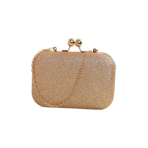 LRXIYODE Mini Clutch Abendtasche Damen Kette Schultertasche Kleine Handtasche für Hochzeit Party Bankett und Cocktail in Gold von LRXIYODE