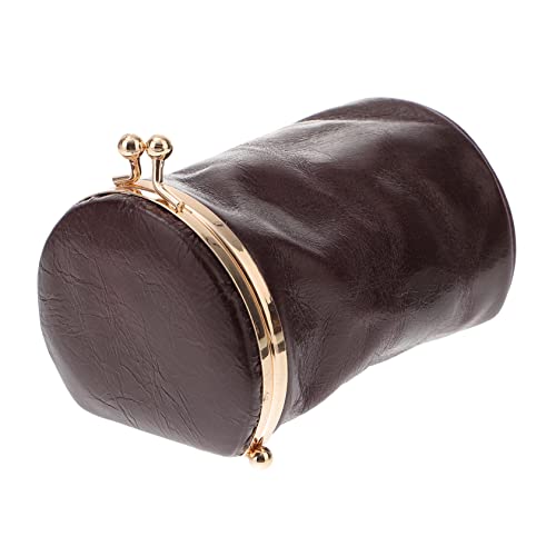 LRXIYODE Mini Kosmetiktasche aus Echtem Leder mit Spiegel Tragbare Kleine Make Up Tasche im Retro Stil Kompakte Schminktasche für Damen Tasche für Geld Münzen und Passend für Alltag und von LRXIYODE