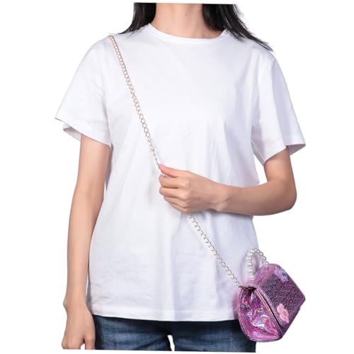 LRXIYODE Mini Perlenhandtasche für Kreative Umhängetasche mit Blumenmuster Abnehmbarer Schultergurt und Eleganter Rosa von LRXIYODE