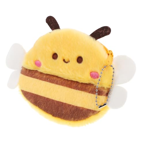 LRXIYODE Mini Plüsch Bienen Geldbörse Schlüsselanhänger Niedlicher Fuzzy Schlüsselanhänger für Münzen Kopfhörer Lippenstift und Schlüssel Perfektes Party für Mädchen von LRXIYODE