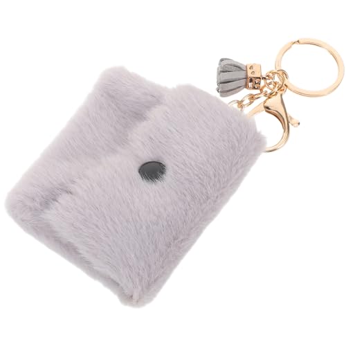 LRXIYODE Mini Plüsch Geldbörse mit Schlüsselring Weiche Kompakte Münztasche und Schlüsselhalter für Reisen Handtasche Rucksack und Auto Praktisches Leichtes Accessoire von LRXIYODE