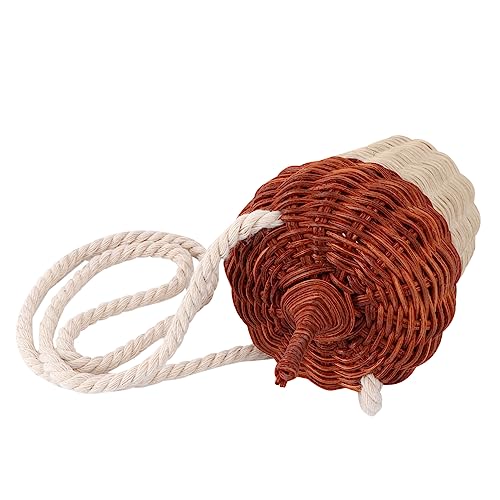 LRXIYODE Mini Rattan Handtasche für Umhängetasche Gewebte Fotorequisite Kompakt Leicht Umweltfreundliches Material für Jungen Geschenkidee von LRXIYODE