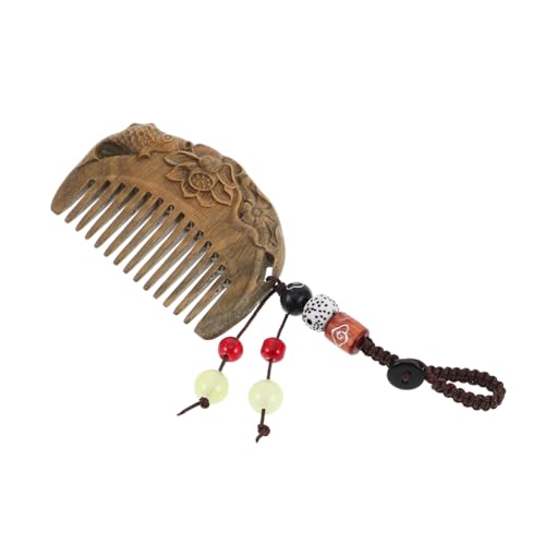 LRXIYODE Holzkamm Für Haare Aus Sandelholz Handgefertigt Vintage-haarkamm Für Damen Süßer Taschenkamm Mit Schnitzereien Tragbarer Kamm Als Schlüsselanhänger von LRXIYODE