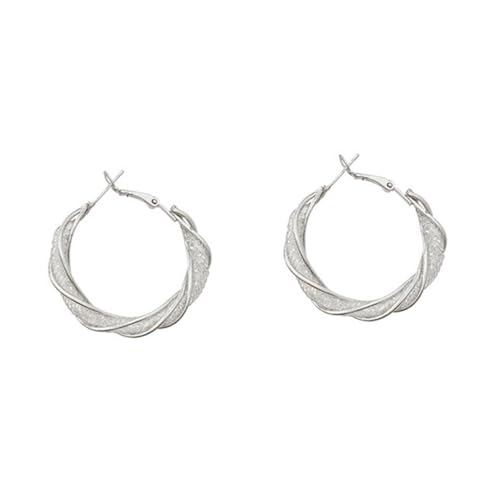 LRXIYODE Minimalistische Damen Creolen Ohrringe Leichtes Gedrehtes Hohl Design Ohrschmuck für Frauen Alltag und Party von LRXIYODE