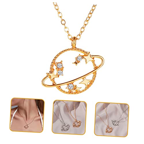 LRXIYODE Planeten-halskette Aus Legierung Mit Hohlanhänger Minimalistische Schlüsselbeinkette Für Damen Zirkon-verzierung Geschenkidee Für Freundin Ehefrau Oder Tochter von LRXIYODE