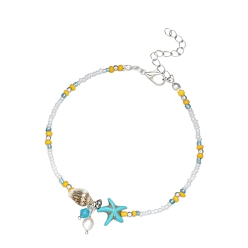 LRXIYODE Muschelkette Damen Fußkettchen Bunte Muschel Knöchel Armband Verstellbar Strand Schmuck Sommeraccessoire für Urlaub Beachwear von LRXIYODE