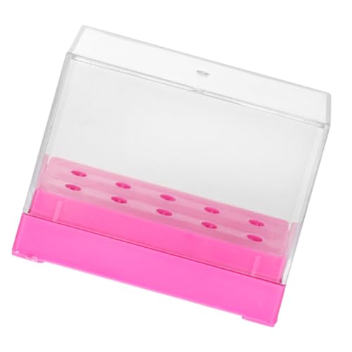 LRXIYODE Nail Drill Bits Aufbewahrungsbox aus Robustem Kunststoff Transparentes Design Staubdichte Maniküre Bohrer Organizer Box für DIY und Nagelkunst Langlebig und Praktisch von LRXIYODE