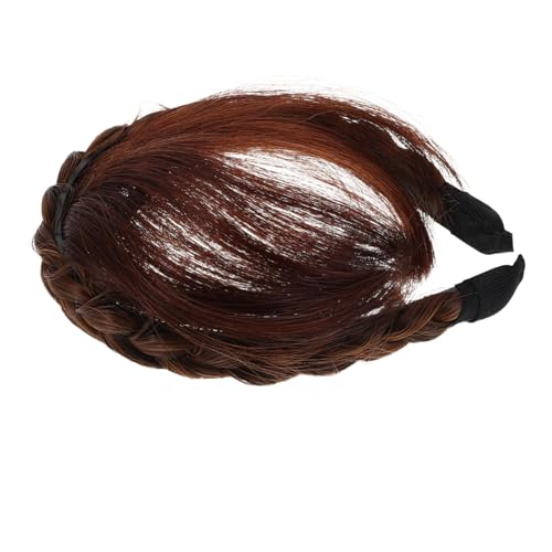 LRXIYODE Natürlich Aussehendes Geflochtenes Haarband mit Luftpony Synthetische Frontfransen Perücke Integriertes Stirnband Schnell Tragbar Weiches Material Leichte Braids für Frauen und von LRXIYODE