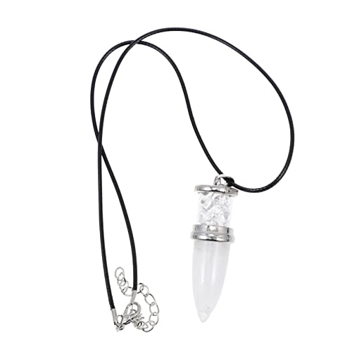 LRXIYODE Natürlicher Weißer Quarzstein Anhänger Halskette Clavicle Chain Langlebig Modisch Party Schmuck Accessoire für Hochzeit Verlobung und Festliche Anlässe von LRXIYODE