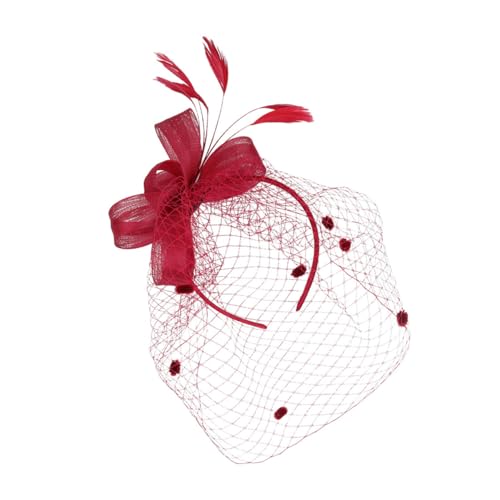 LRXIYODE Netzhaarbändchen mit Haarnadel Edles Brautkopfschmuck in Weinrot Feines Party Haaraccessoire für Damen Stilvoller Haarschmuck für Fotoshootings und Festliche Anlässe von LRXIYODE